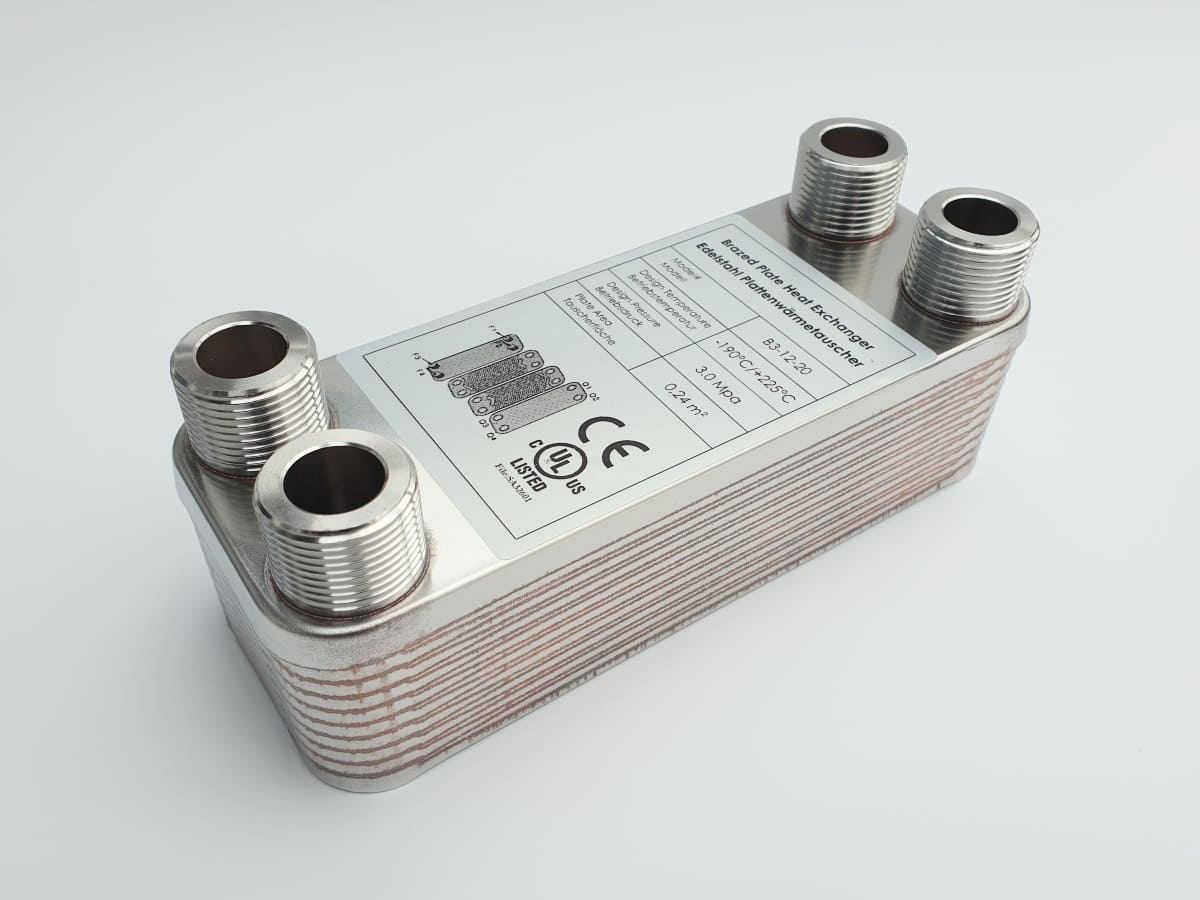 Edelstahl Plattenwärmerauscher B3-12-20 - 0,24 m², 55 kW