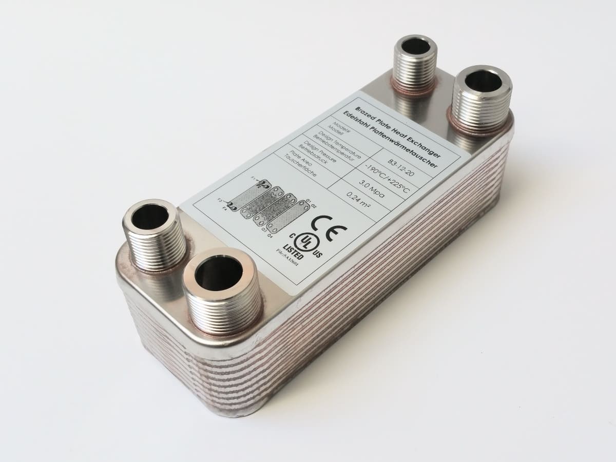 Edelstahl Plattenwärmerauscher B3-12-20 - 0,24 m², 55 kW