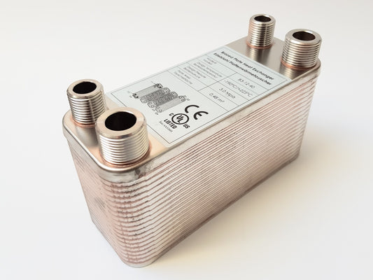 Edelstahl Plattenwärmetauscher B3-12-40 - 0,48 m², 75 kW