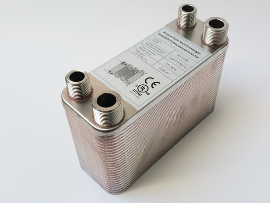 Edelstahl Plattenwärmetauscher B3-12-50 - 0,60 m², 90 kW