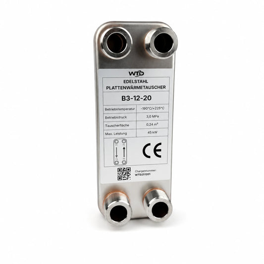 Edelstahl Plattenwärmerauscher B3-12-20 - 0,24 m², 55 kW