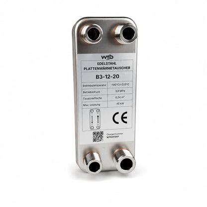 Edelstahl Plattenwärmerauscher B3-12-20 - 0,24 m², 55 kW