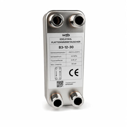 Edelstahl Plattenwärmetauscher B3-12-30 - 0,36 m², 65 kW